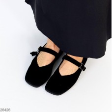 Балетки жіночі натуральна замша колір-чорний 36,38,39,40,41р