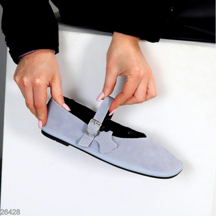 Сліпони жіночі натуральна шкіра колір-блакитний 36,39,41р