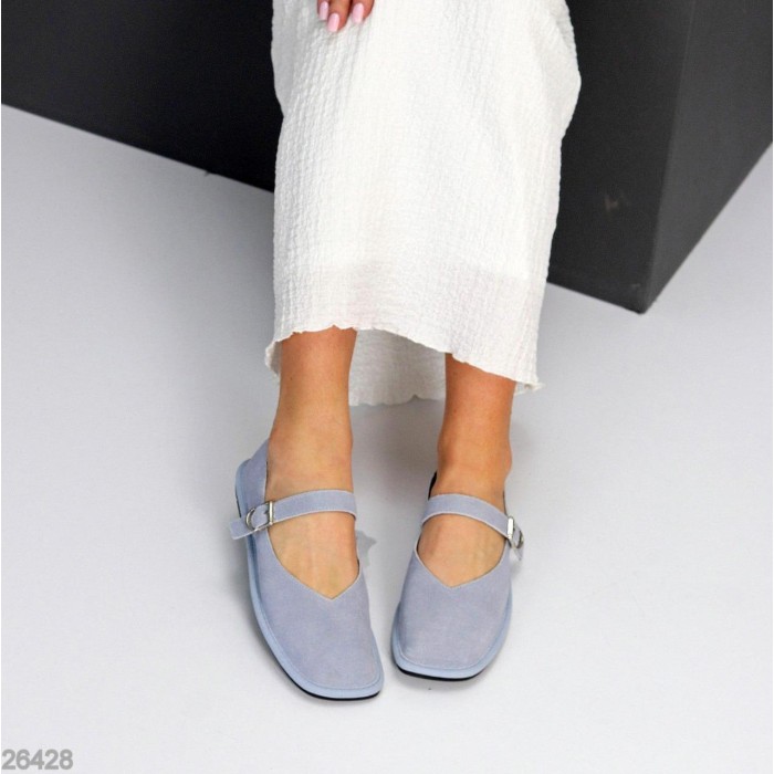 Сліпони жіночі натуральна шкіра колір-блакитний 36,39,41р