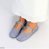 Сліпони жіночі натуральна шкіра колір-блакитний 36,39,41р