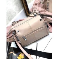 Сумка женская чемоданчик 2 ремешка натуральная кожа Цвет: Пудра, Бронза