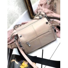 Сумка жіноча валізка 2 ремінці натуральна шкіра Колір: Пудра, Бронза