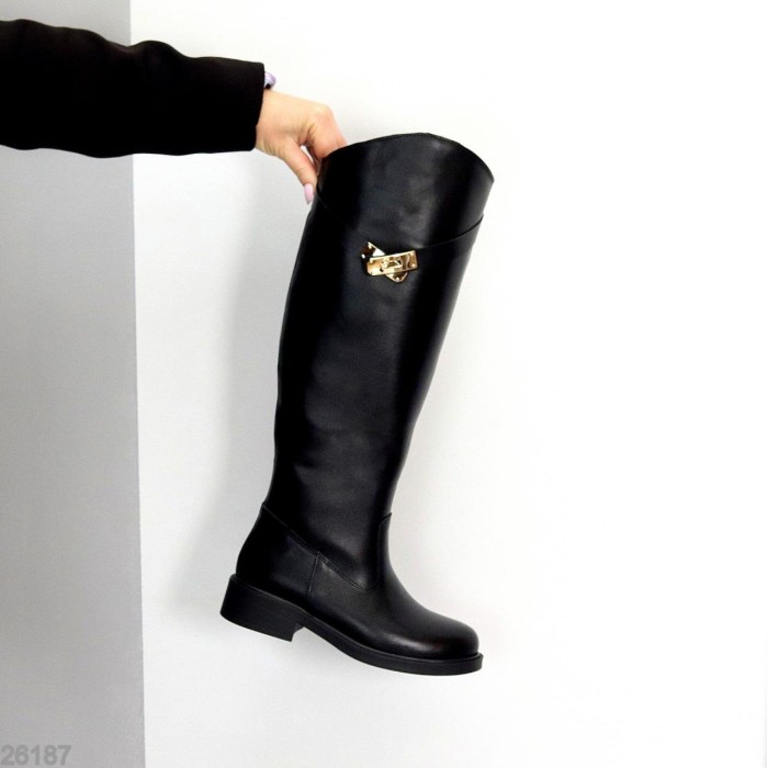 Чоботи жіночі натуральна шкіра деми чорні 37р.