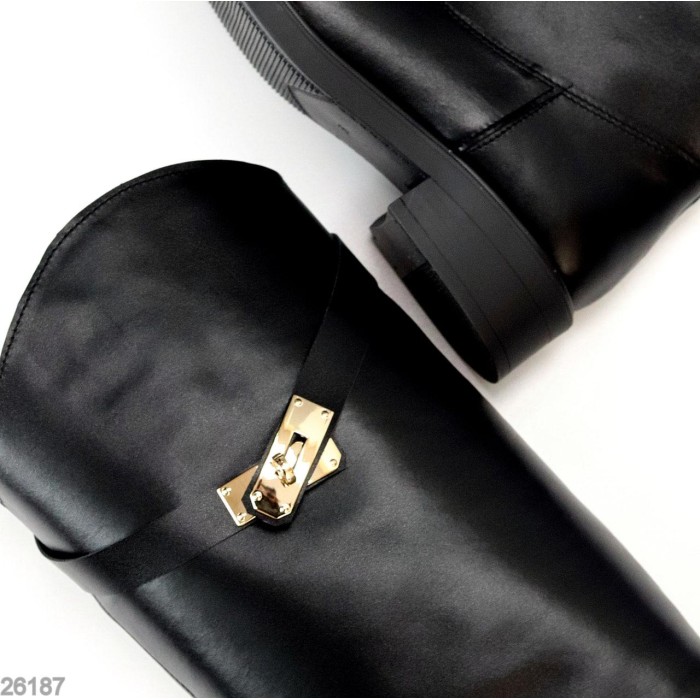 Чоботи жіночі натуральна шкіра деми чорні 37р.