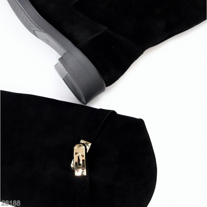 Чоботи жіночі натуральна замша колір-чорний демі 37,39,40р