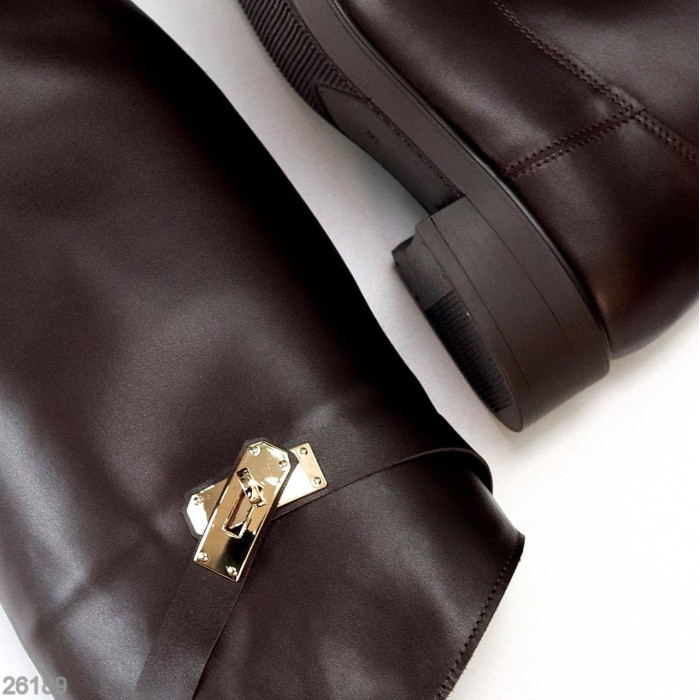 Чоботи жіночі натуральна-шкіра колір-шоколад демі 37р.