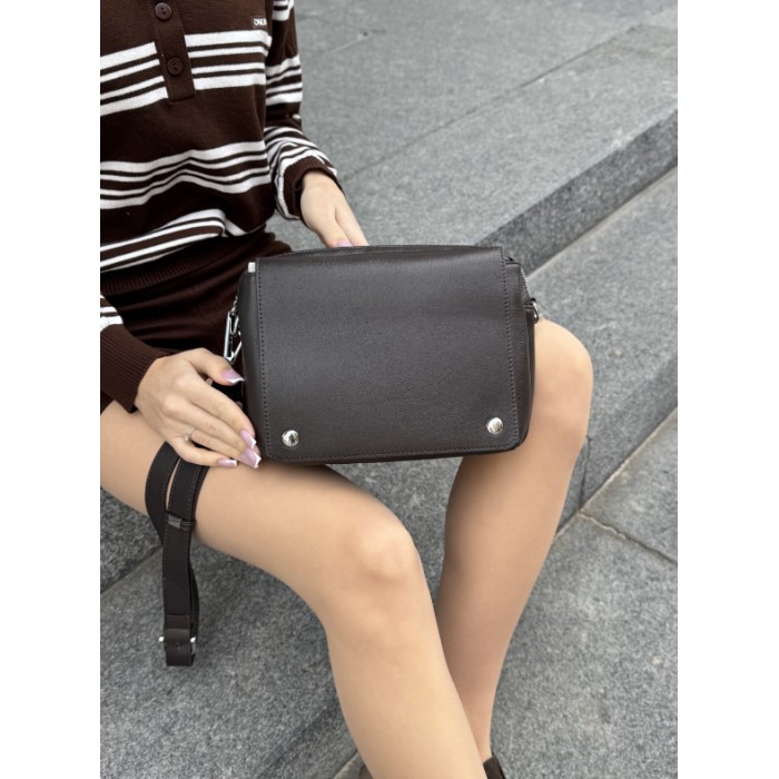 Сумка жіноча Polina перекид з натуральної шкіра Чорна, Капучино, Шоколад, Біла