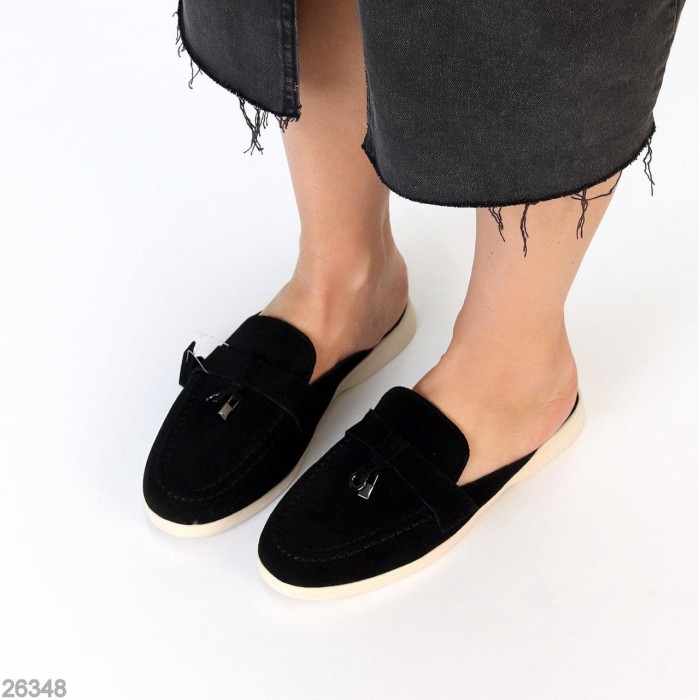 Мюлі жіночі натуральна замша колір-чорний 36,37,38,39,41р