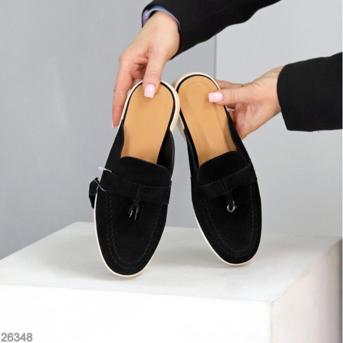 Мюлі жіночі натуральна замша колір-чорний 36,37,38,39,41р