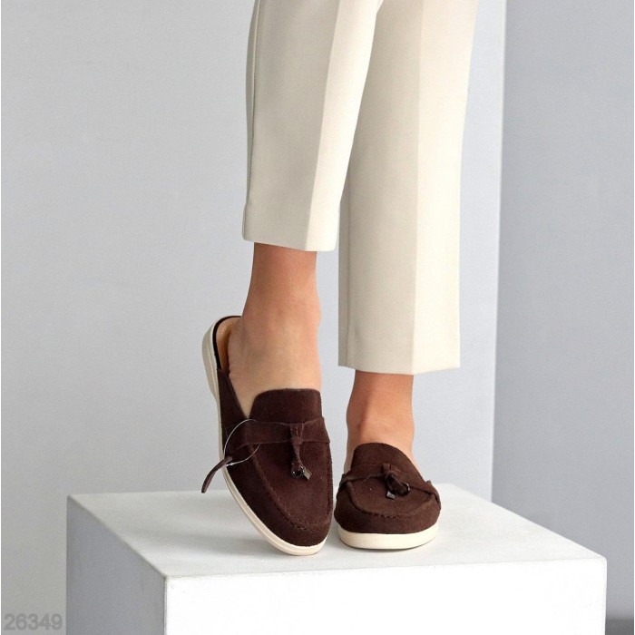 Мюлі жіночі натуральна замша колір-шоколад 36,37,38,39,40,41р