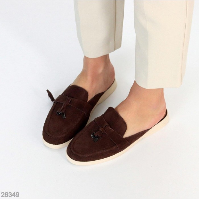 Мюлі жіночі натуральна замша колір-шоколад 36,37,38,39,40,41р