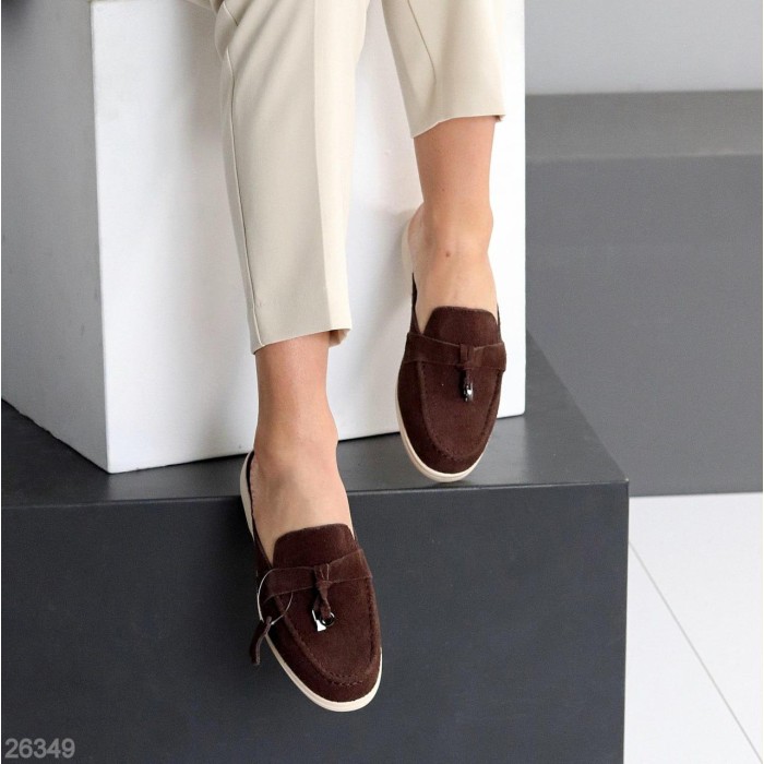 Мюлі жіночі натуральна замша колір-шоколад 36,37,38,39,40,41р