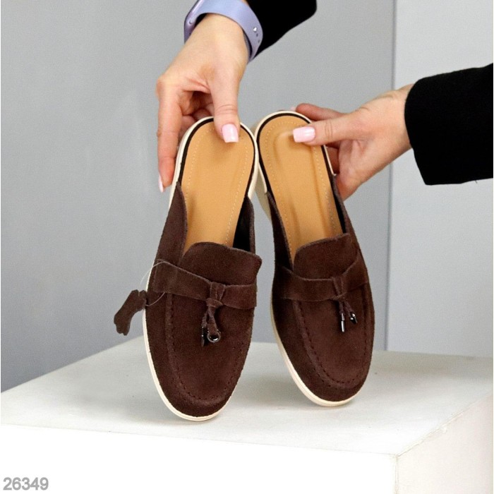 Мюлі жіночі натуральна замша колір-шоколад 36,37,38,39,40,41р