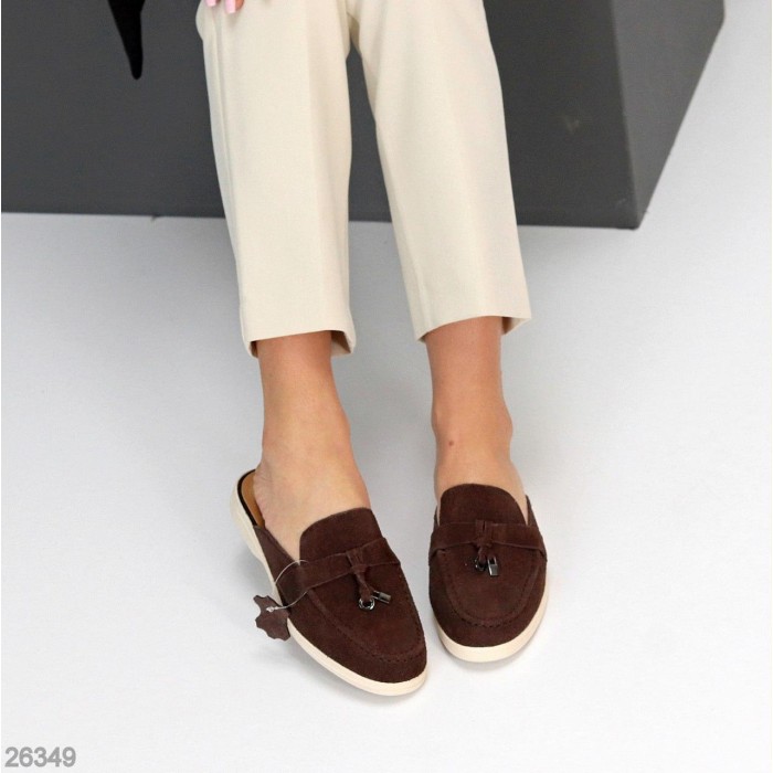 Мюлі жіночі натуральна замша колір-шоколад 36,37,38,39,40,41р