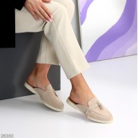 Мюли женские натуральная замша цвет-беж 36,37,39,40,41р