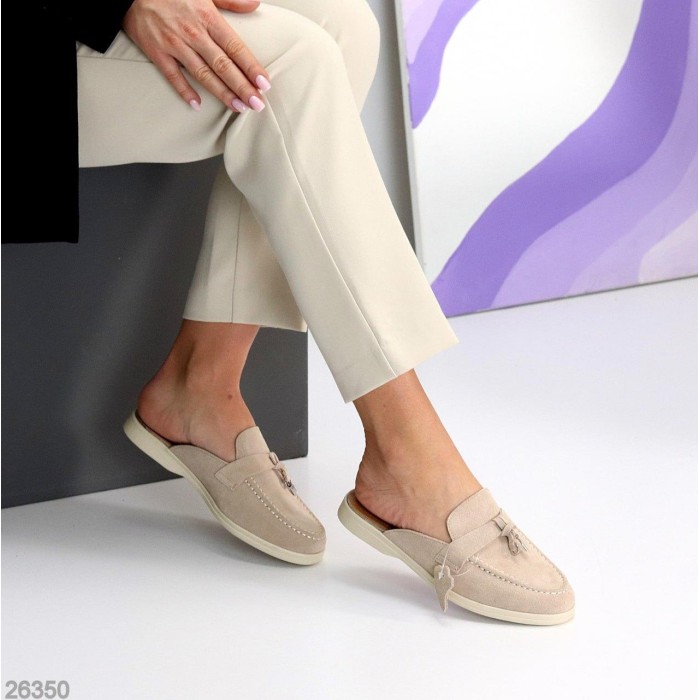 Мюлі жіночі натуральна замша колір-беж 36,37,39,40,41р