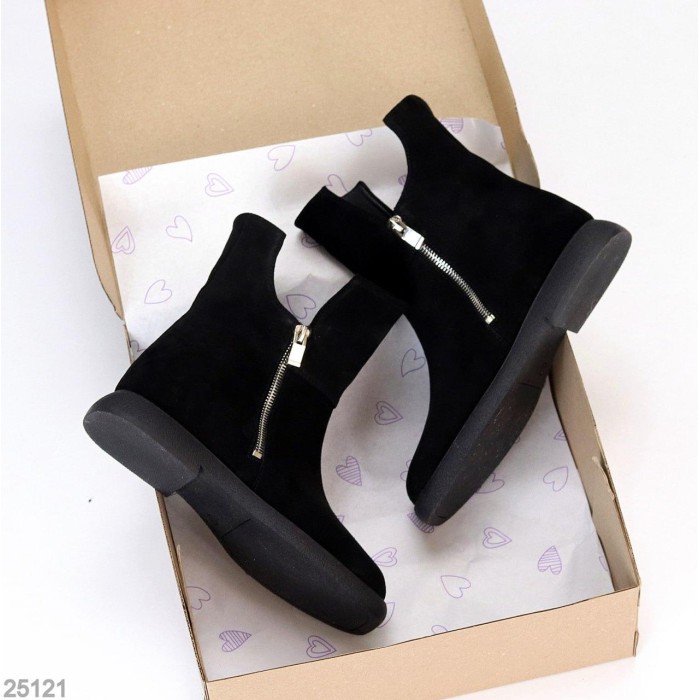 Черевики жіночі натуральна замша чорні демі 36,38р