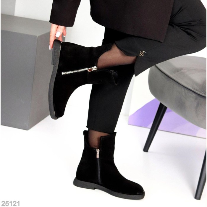 Черевики жіночі натуральна замша чорні демі 36,38р