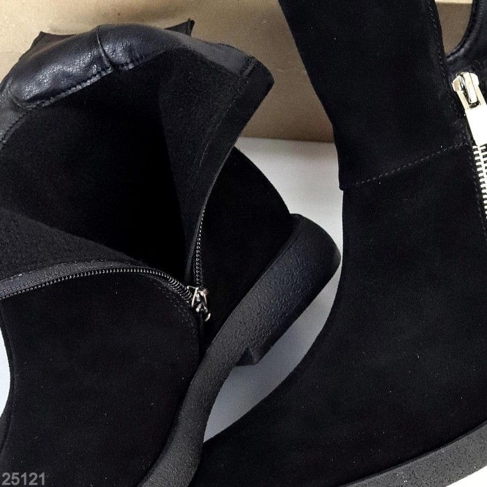 Черевики жіночі натуральна замша чорні демі 36,38р