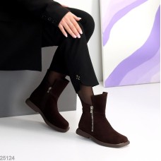 Черевики жіночі натуральна замша колір-шоколад деми 37р