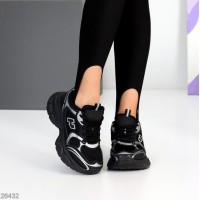 Кросівки жіночі еко-шкіра/текстиль колір-чорний на 35.5,36,37,38