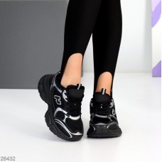 Кросівки жіночі еко-шкіра/текстиль колір-чорний на 35.5,36,37,38