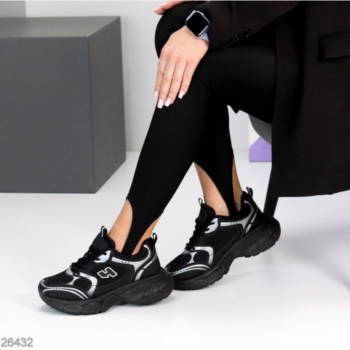 Кросівки жіночі еко-шкіра/текстиль колір-чорний на 35.5,36,37,38