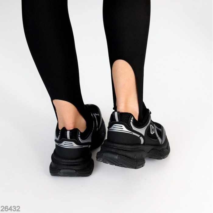 Кросівки жіночі еко-шкіра/текстиль колір-чорний на 35.5,36,37,38