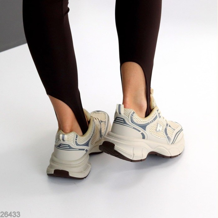 КросІвки жіночі еко-шкіра/текстиль колір-беж на 36р.