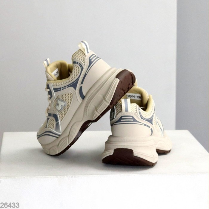 КросІвки жіночі еко-шкіра/текстиль колір-беж на 36р.