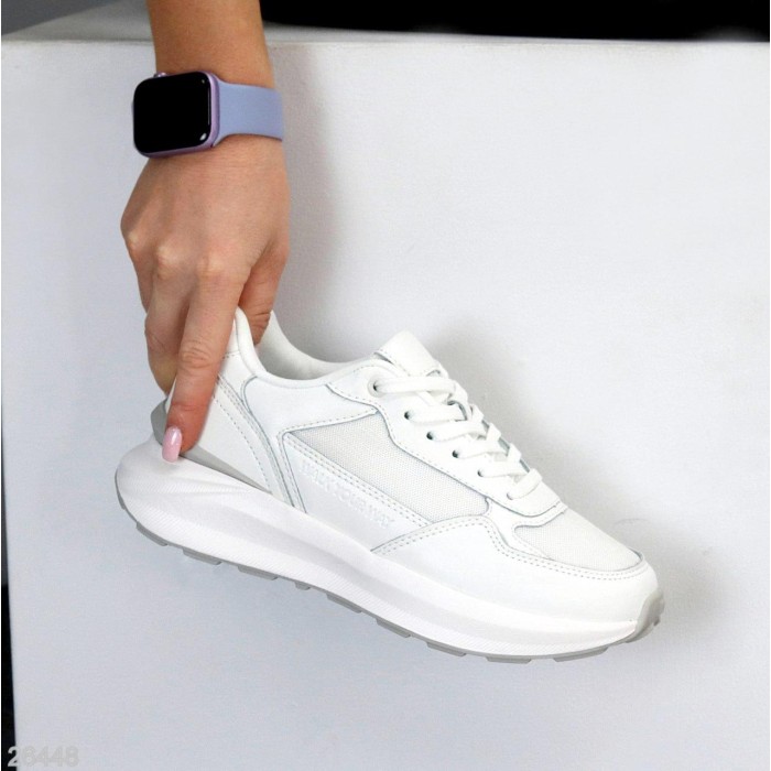 Кросівки жіночі натуральна шкіра/текстиль білі 36,37,38,39,40,41р