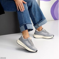 Кросівки жіночі натуральна-замша/текстиль сірі 36,37,39,40,41р