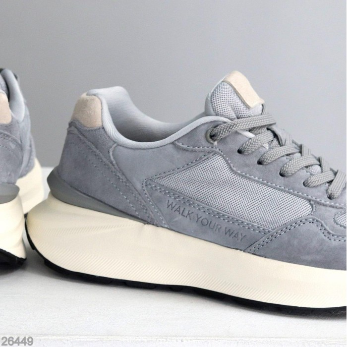 Кросівки жіночі натуральна-замша/текстиль сірі 36,37,39,40,41р