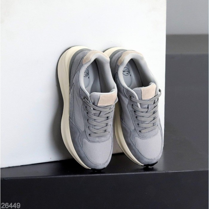 Кросівки жіночі натуральна-замша/текстиль сірі 36,37,39,40,41р