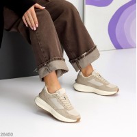 Кроссовки женские натуральная-замша/текстиль цвет-беж 36,39,40,41р