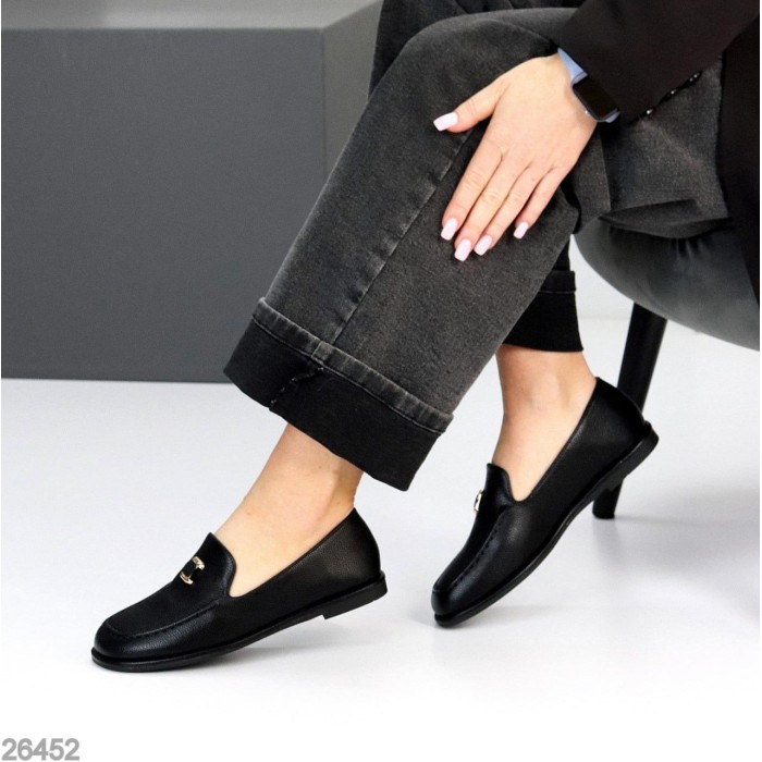 Мокасини жіночі еко-шкіра чорні 36,37,38,39,40,41р