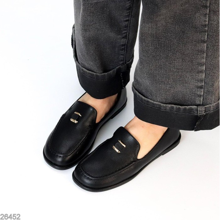 Мокасини жіночі еко-шкіра чорні 36,37,38,39,40,41р