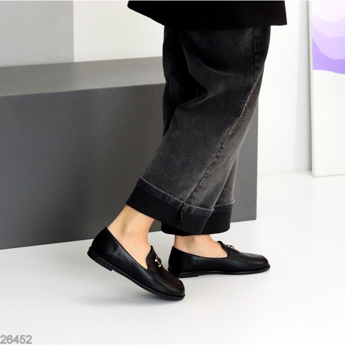 Мокасини жіночі еко-шкіра чорні 36,37,38,39,40,41р