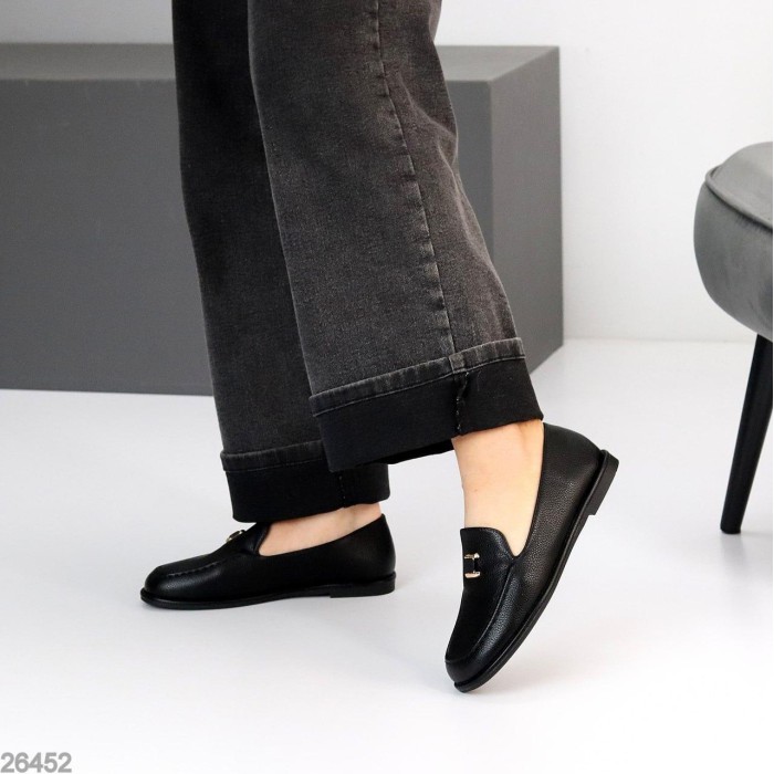 Мокасини жіночі еко-шкіра чорні 36,37,38,39,40,41р