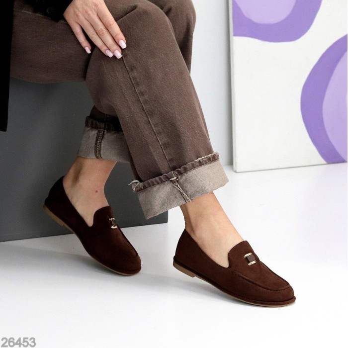 Мокасини жіночі еко-замша колір-шоколад 36,37,38,39,40,41р