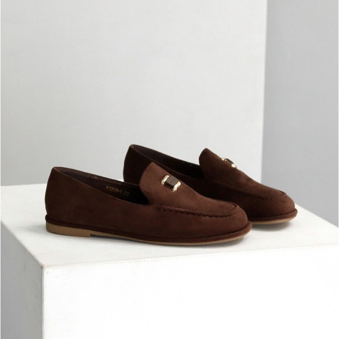 Мокасини жіночі еко-замша колір-шоколад 36,37,38,39,40,41р