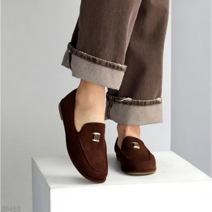 Мокасини жіночі еко-замша колір-шоколад 36,37,38,39,40,41р