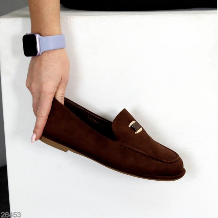 Мокасини жіночі еко-замша колір-шоколад 36,37,38,39,40,41р