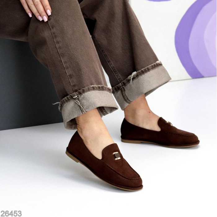 Мокасини жіночі еко-замша колір-шоколад 36,37,38,39,40,41р