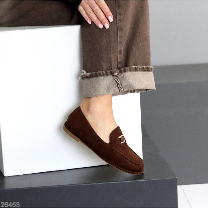 Мокасини жіночі еко-замша колір-шоколад 36,37,38,39,40,41р