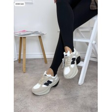 Кросівки жіночі комбіновані натуральна замша/ щкіра бежеві  на 37,38,39р