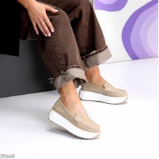 Лофери жіночі натуральна шкіра колір-беж 36,39,40,41р