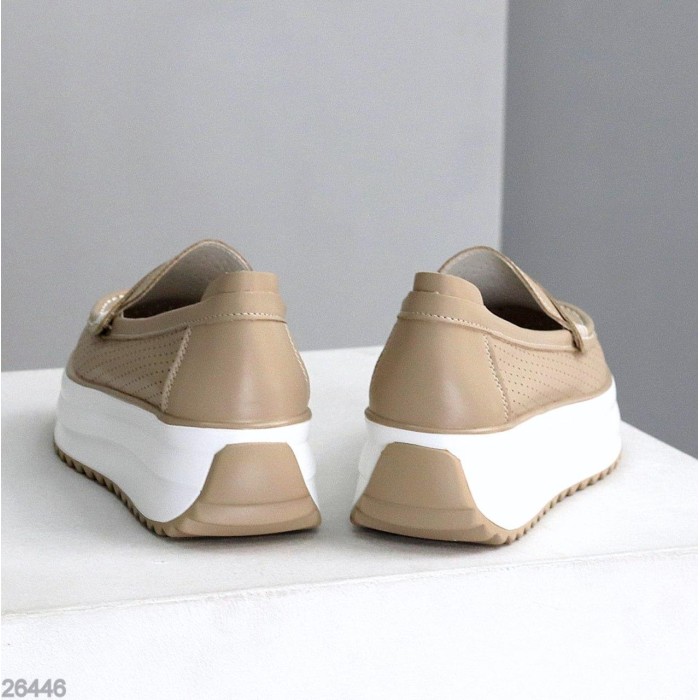 Лофери жіночі натуральна шкіра колір-беж 36,39,40,41р