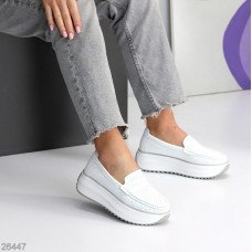 Лофери жіночі натуральна шкіра білі 36,38,39,40,41р