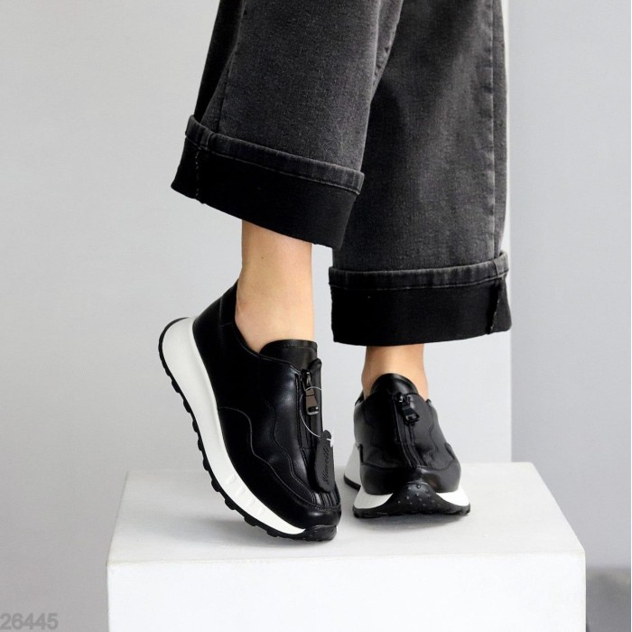 Кросівки жіночі натуральна шкіра чорні 37,39,41р